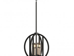 Samural 4 Light Mini Chandelier Black 3D Model