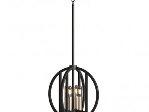 Samural 4 Light Mini Chandelier Black 3D Model