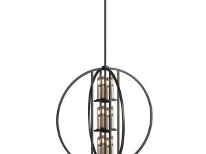 Samural 12 Light Chandelier Black 3D Model