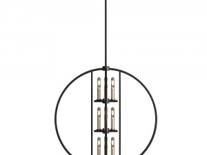 Samural 12 Light Chandelier Black 3D Model