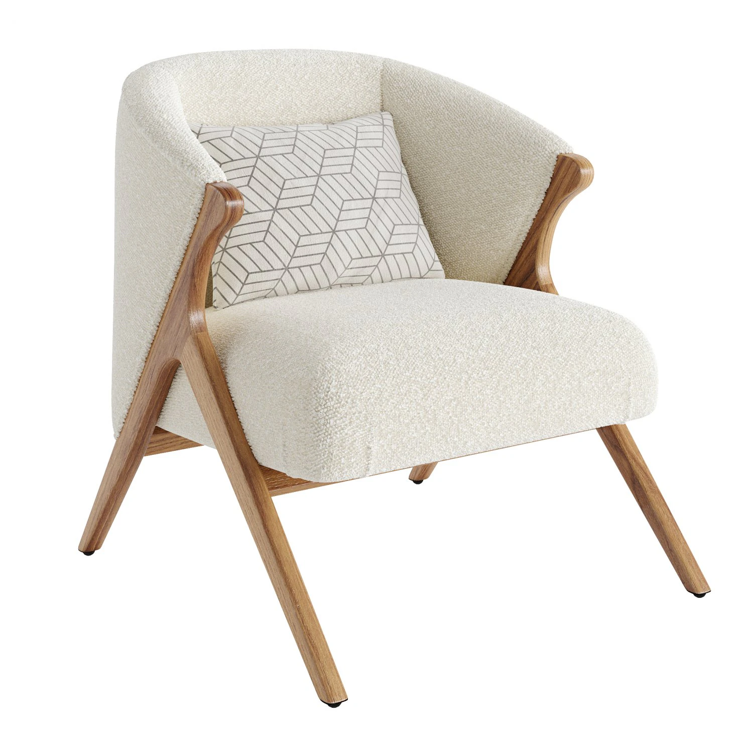 Prati Boucle Armchair 3D Model .c4d .max .obj .3ds .fbx .stl .blend 