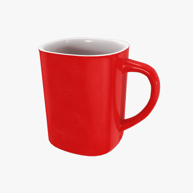 Coffee Mug Red 3Dモデル .c4d .max .obj .3ds .fbx .stl .blend 