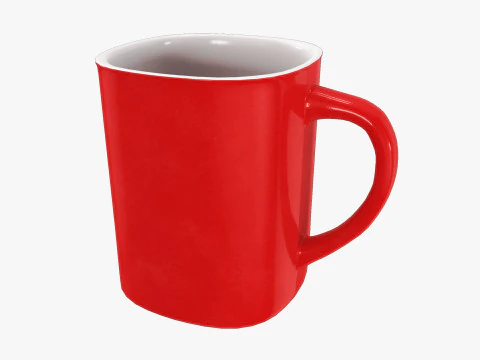 커피 머그 레드 3D 모델