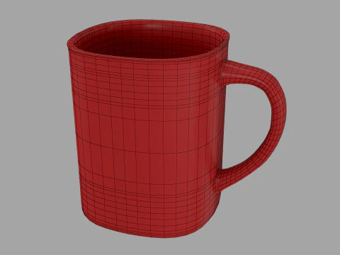 Coffee Mug Red 3D Model