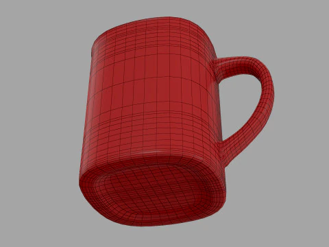 Coffee Mug Red 3D Model