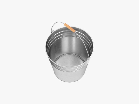 Galvanized Metal Bucket 3D Model