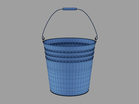 Galvanized Metal Bucket 3D Model