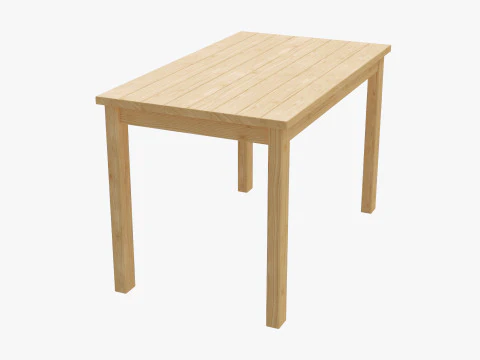 Realistic Wooden Table 3D Model