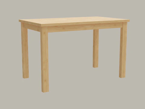 Realistic Wooden Table 3D Model