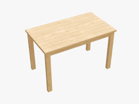 Realistic Wooden Table 3D Model