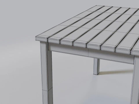 Realistic Wooden Table 3D Model