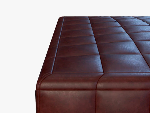 Realistic Leather Sofa 3D Model