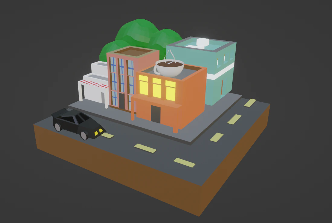 City 3D Model .c4d .max .obj .3ds .fbx .stl .blend 