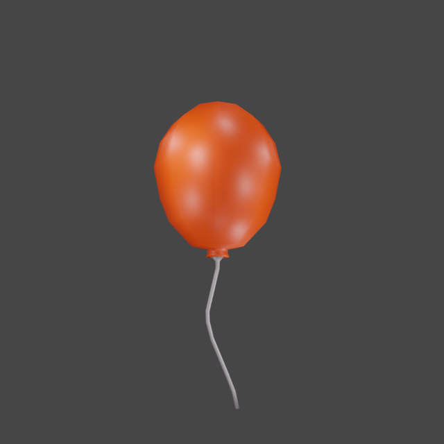 Baloon Low Poly 3D Model .c4d .max .obj .3ds .fbx .stl .blend 