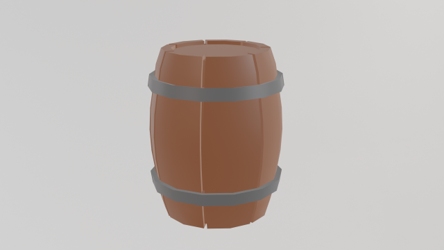 Barrel Low Poly Modelo 3D .c4d .max .obj .3ds .fbx .stl .blend 