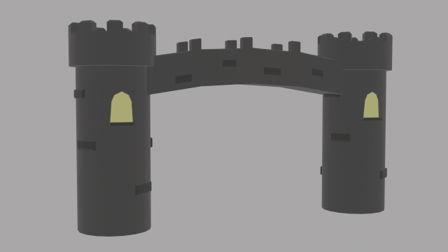 Castel Gate Low Poly 3D Model .c4d .max .obj .3ds .fbx .stl .blend 