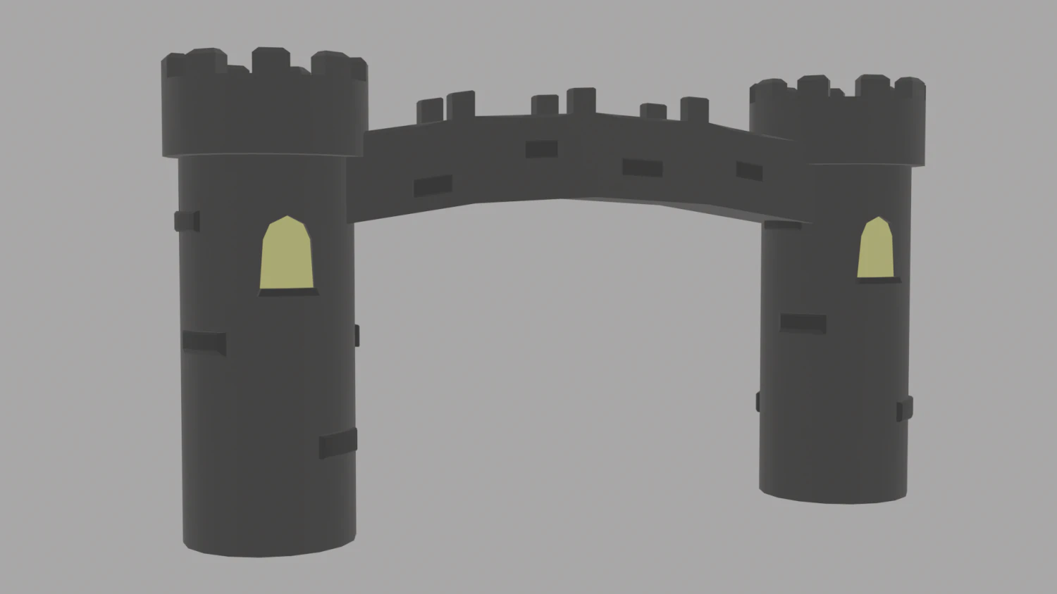 Castel Gate Low Poly 3D Model .c4d .max .obj .3ds .fbx .stl .blend 
