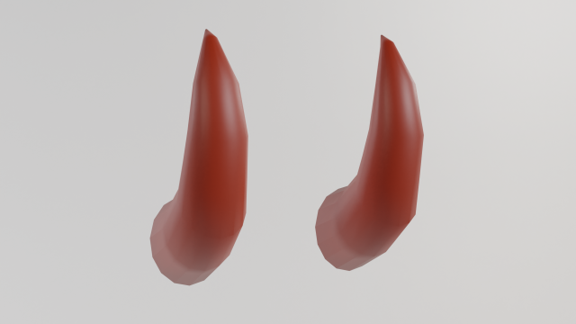 Devil Horn Low Poly 3D Model .c4d .max .obj .3ds .fbx .stl .blend 