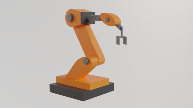 Metal Arm Low Poly 3D Model .c4d .max .obj .3ds .fbx .stl .blend 