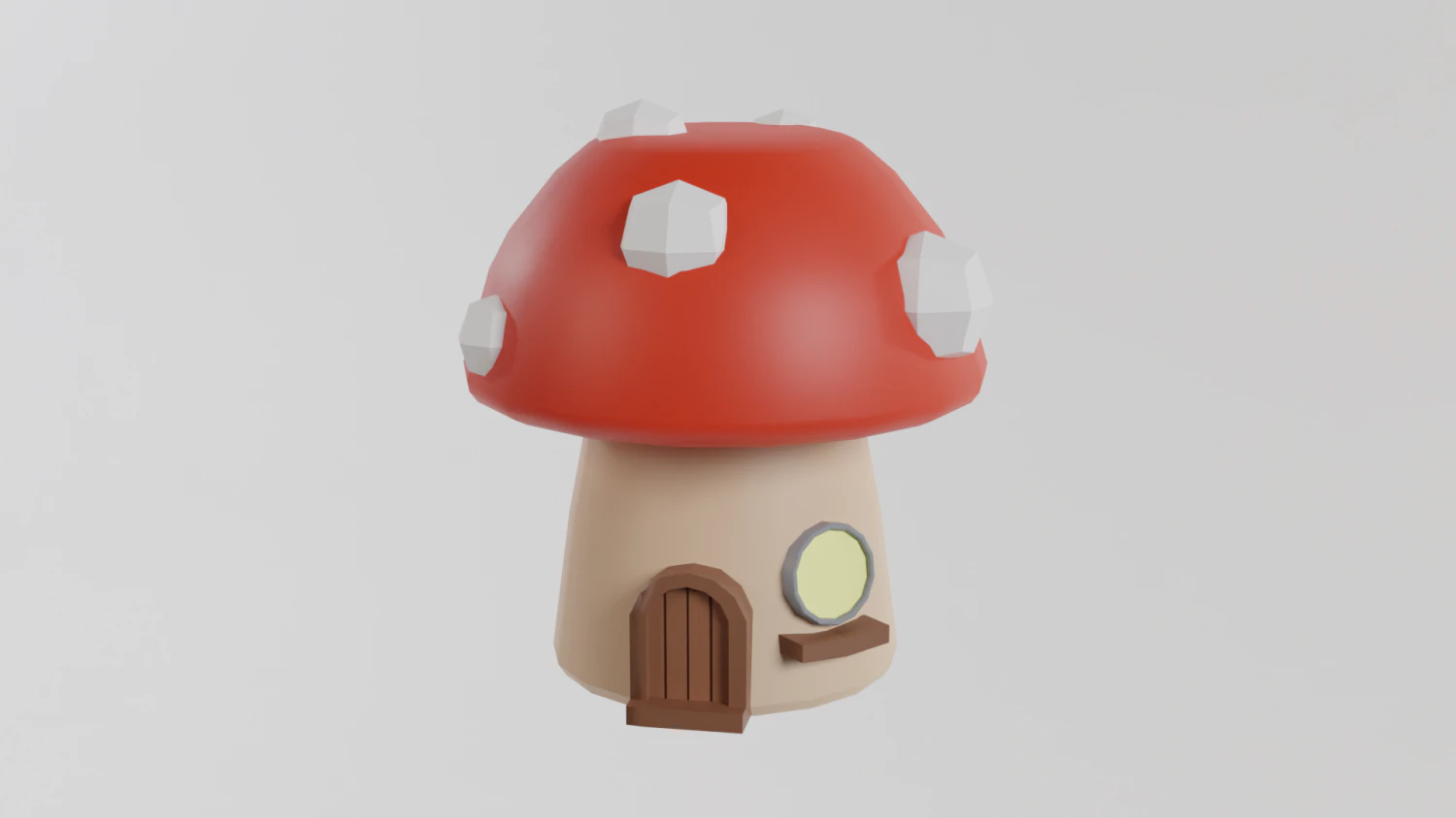 Muhroom House Low Poly 3D Model .c4d .max .obj .3ds .fbx .stl .blend 
