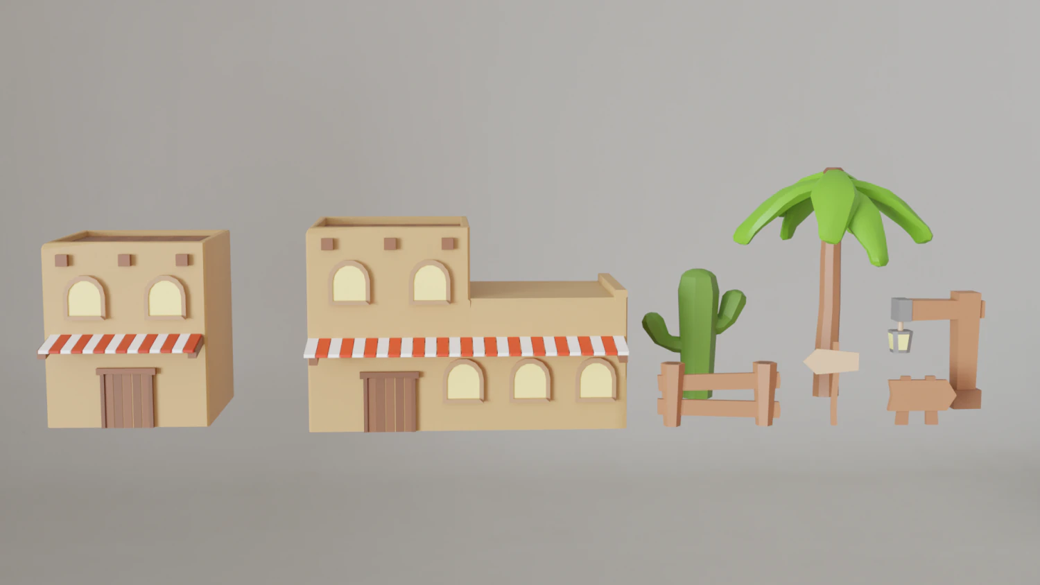 Sand Builds Pack - 8 Model For Desert Theme CG Textures .c4d .max .obj .3ds .fbx .stl .blend