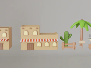 Zandbouwpakket - 8 modellen voor woestijnthema CG Texturen