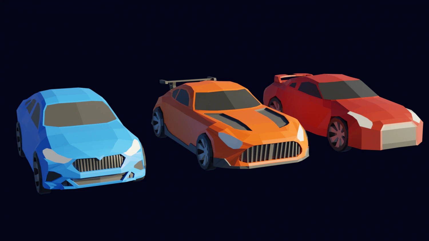Low Poly Car Models F44 Amg GT R35 3D Model .c4d .max .obj .3ds .fbx .stl .blend 