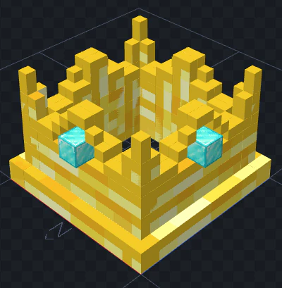 Crown for Minecraft 3D Model .c4d .max .obj .3ds .fbx .stl .blend