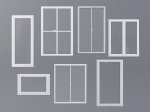 白いPVC窓ローポリ 3Dモデル