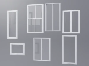 White pvc windows Low-poly 3D Model
