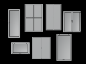 White pvc windows Low-poly 3D-Modell
