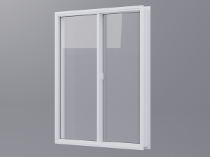 White pvc windows Low-poly 3D-Modell