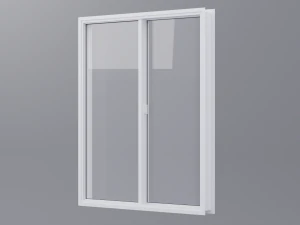 White pvc windows Low-poly 3D Model