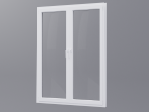 White pvc windows Low-poly 3D-Modell