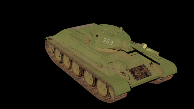 T-34-76 3D Model .c4d .max .obj .3ds .fbx .stl .blend 