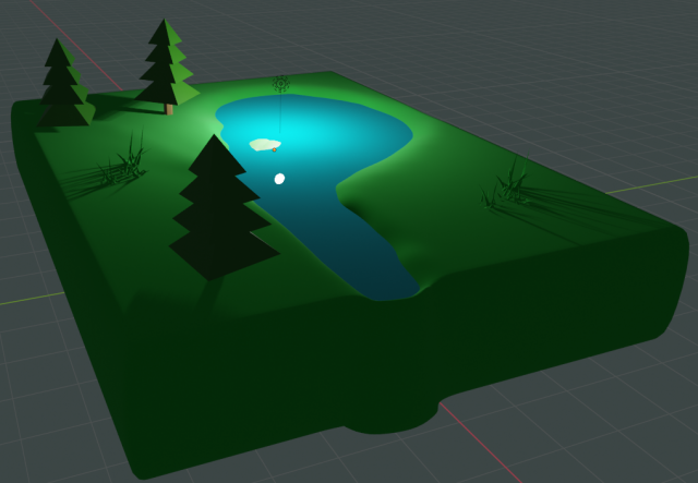 Forest spruces lake water lily Modello 3D .c4d .max .obj .3ds .fbx .stl .blend 