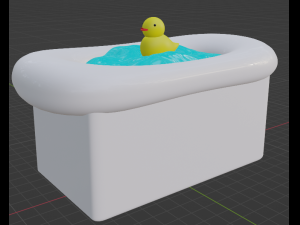 Duck in a stormy bath 3D Model