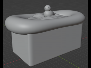Duck in a stormy bath 3D 模型