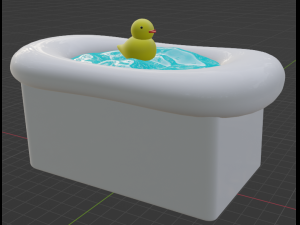 Duck in a stormy bath 3D 模型