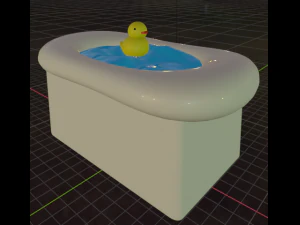 Duck in a stormy bath 3D Model