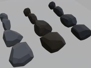 Collection of low poly stones 3D Model