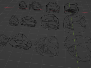 Collection of low poly stones 3D Model