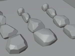Collection of low poly stones 3D Model