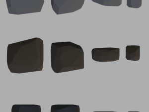 Collection of low poly stones 3D Model