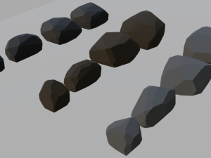 Collection of low poly stones 3D Model