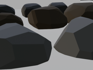 Collection of low poly stones 3D Model