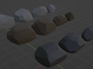 Collection of low poly stones 3D Model