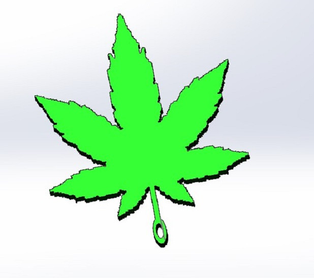 Marijuana keychain 3D 打印模型 .c4d .max .obj .3ds .fbx .stl .blend 