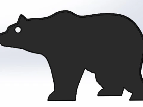 Chaveiro urso Modelo de Impressão 3D