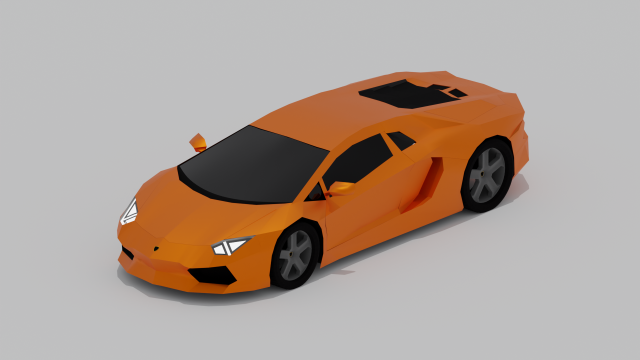 Low poly Aventador 3D-Modell .c4d .max .obj .3ds .fbx .stl .blend 